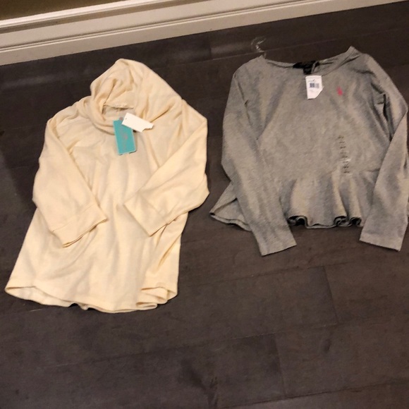 Polo Ralph Lauren Other - NWT girls XL cream sweater and L polo gray shirt